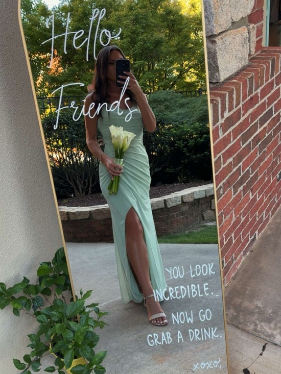 Azazie Dresses & Skirts - Azazie Dusty Sage Green A4 sz Bridesmaid Dress